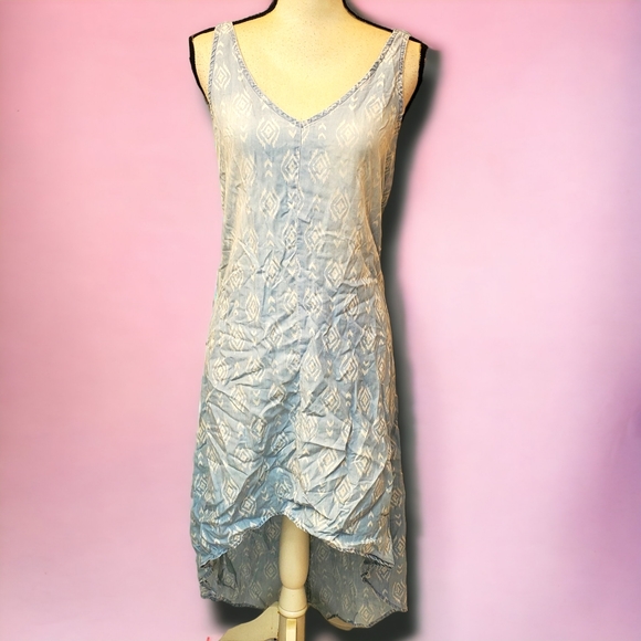 Anthropologie Dresses & Skirts - Cloth & Stone Anthropologie Blue White Pattern Dress Tribal Boho Women's Size S